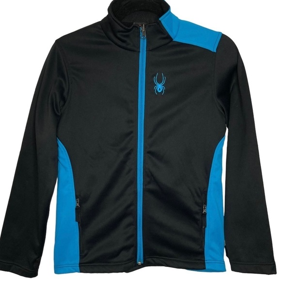 Spyder Black/Blue Full Zip Youth Jacket #235027